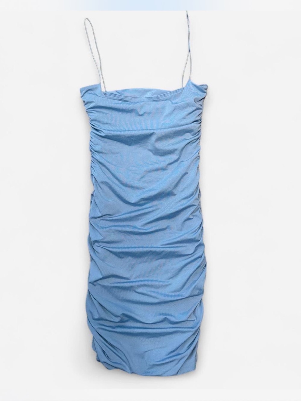 Oh Polly Baby Blue Mini Ruched Dress 0